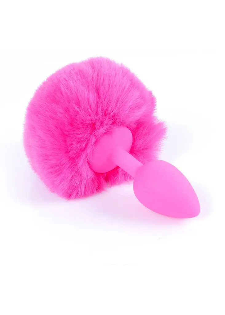Анальна пробка - Bunny Tail Silicone Pink Plug Pink - фото 3