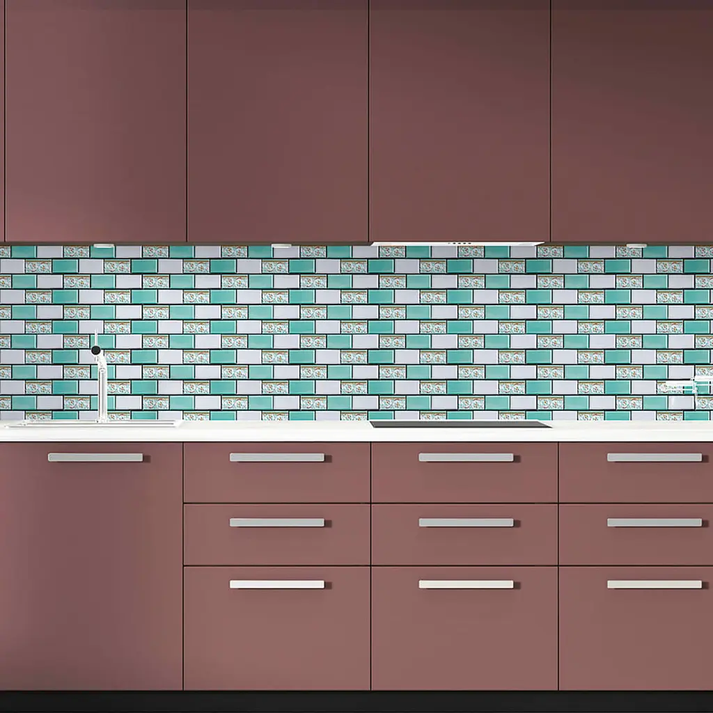 Декоративна плитка ПВХ на самоклейці Sticker Wall SW-00001139 М'ятна 300х300х5мм, ціна за 1 шт. - фото 5