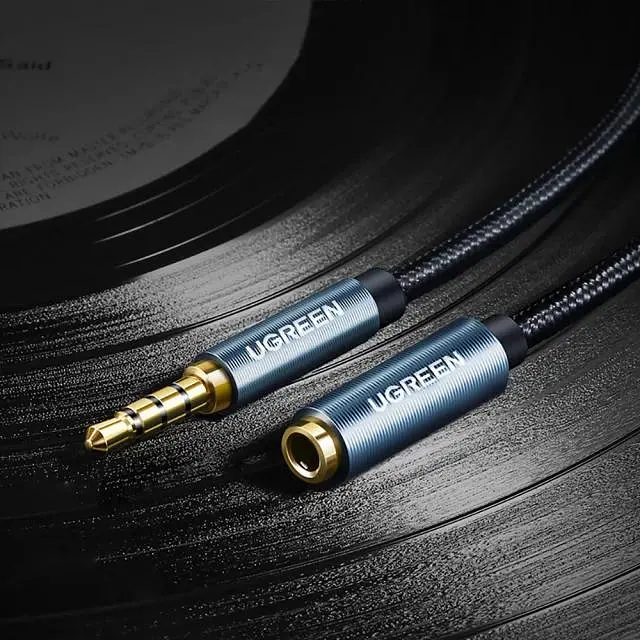 Кабель аудио Ugreen 4 pin 3.5 mm удлинитель 2М Blue (AV118) - фото 3