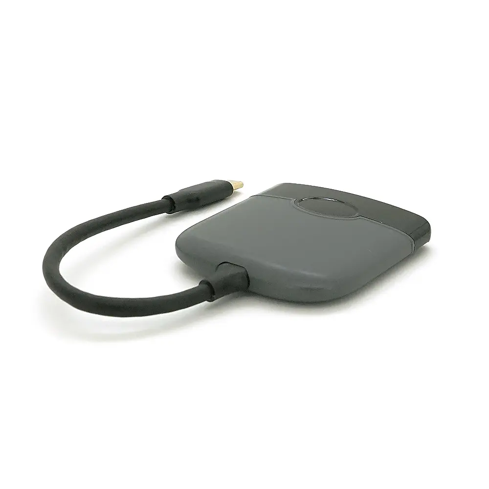 Хаб Voltronic Type-C (папа) пластиковый, HDMI (мама) + USB 3.0 (мама) + PD (мама), 23 см, Black - фото 3