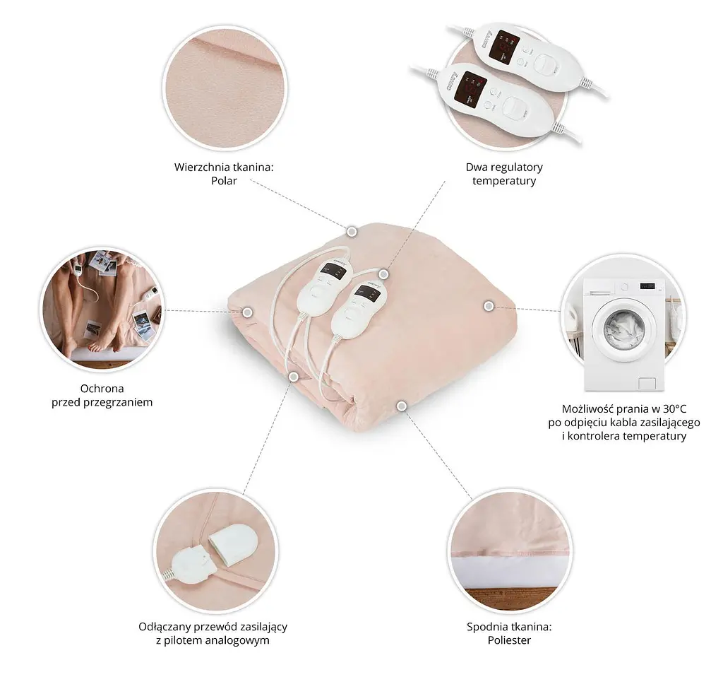 Ковдра електрична електроковдра Camry CR 7424 двоспальна - фото 8