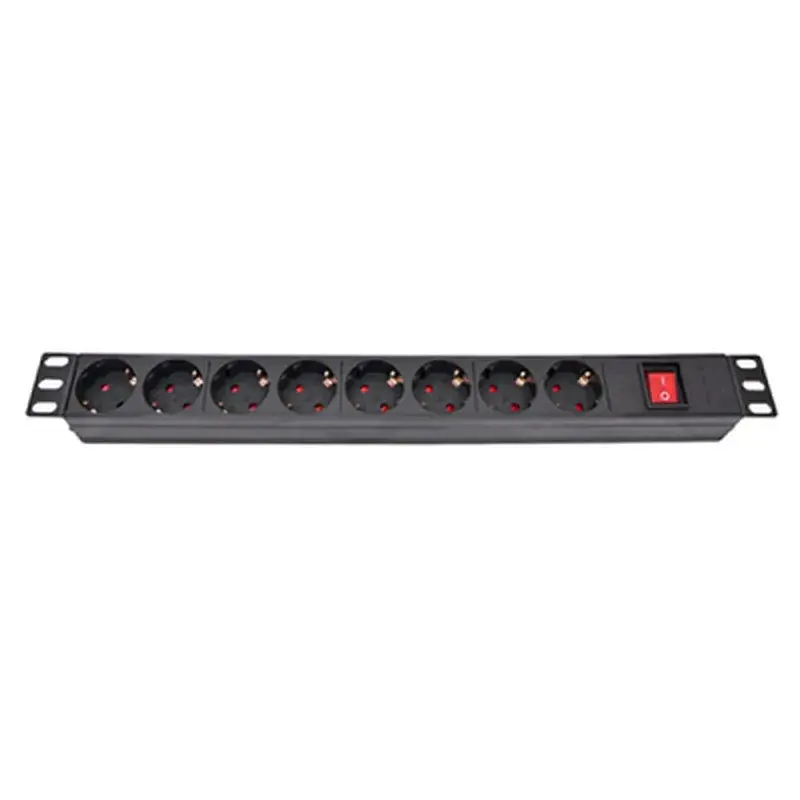 Силовий блок Eserver 19" 8 розеток, викл., алюм. корпус PDU 220В, 16А (WT-2261A-GER-8WAY)