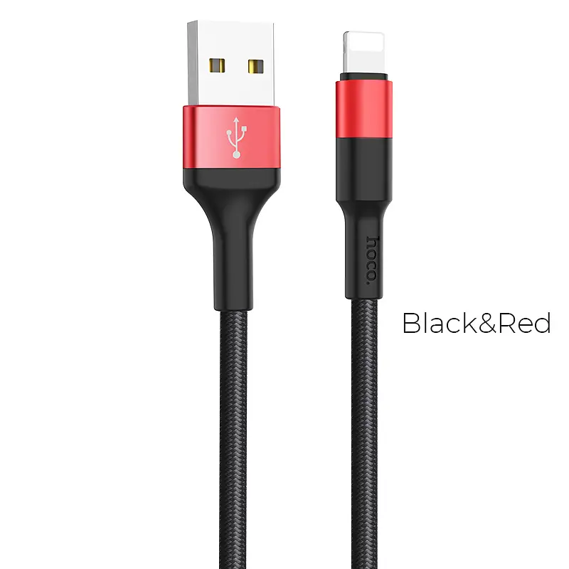 Кабель Hoco X26 Xpress Lightning 1m black red - фото 4