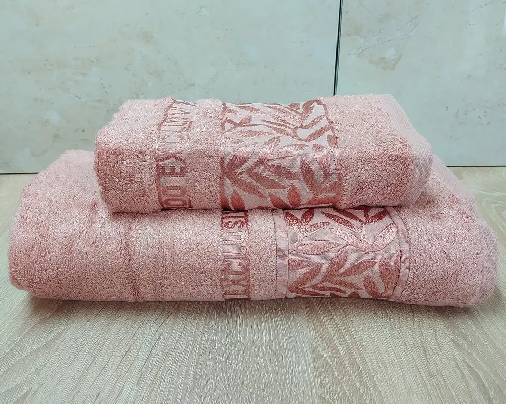 Набір турецьких бамбукових махрових рушників Cestepe 50х90+70х140 Bamboo Chery Terracotta