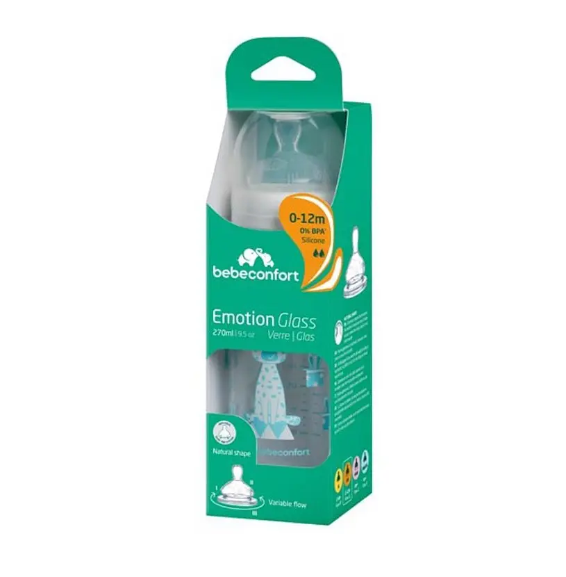 Пляшечка для годування скляна Bebe Confort Emotion Glass Bottle, 270 мл, біла (3102201950) - фото 3
