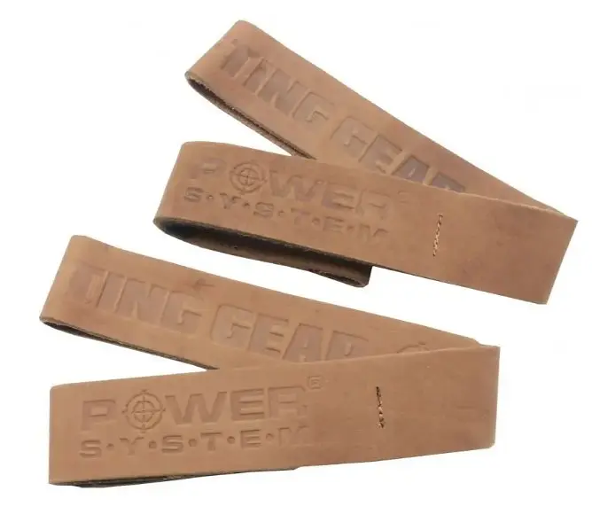 Лямки для тяги кожаные Power System PS-3320 Leather Straps Бежевые (PS_3320) - фото 4