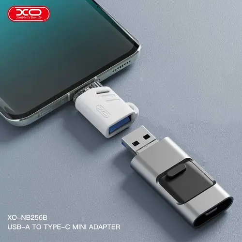 OTG-адаптер XO NB256B USB-A female to Type-c (with lanyard) Білий - фото 6