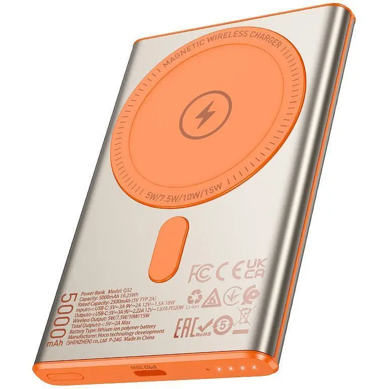 Зовнішній акумулятор Hoco Q32 Bird 5000mAh 20W Titanium Gold [145010] - фото 2