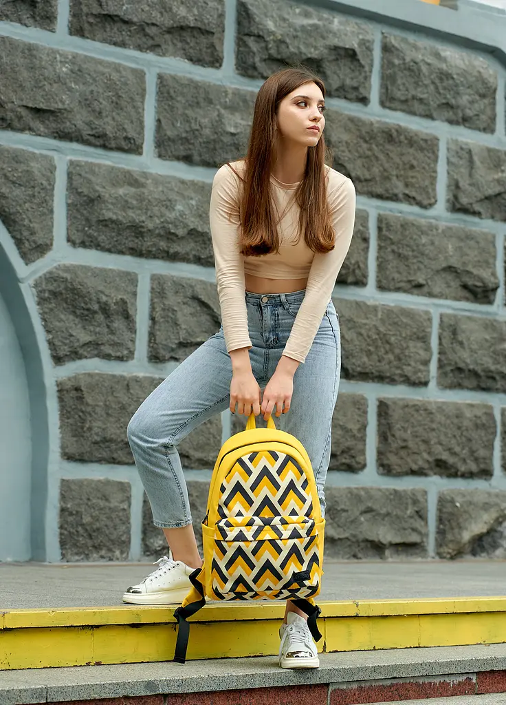 Рюкзак Sambag Zard Apex Жовтий з орнаментом 46 x 28 x 13 см (25018081) - фото 3