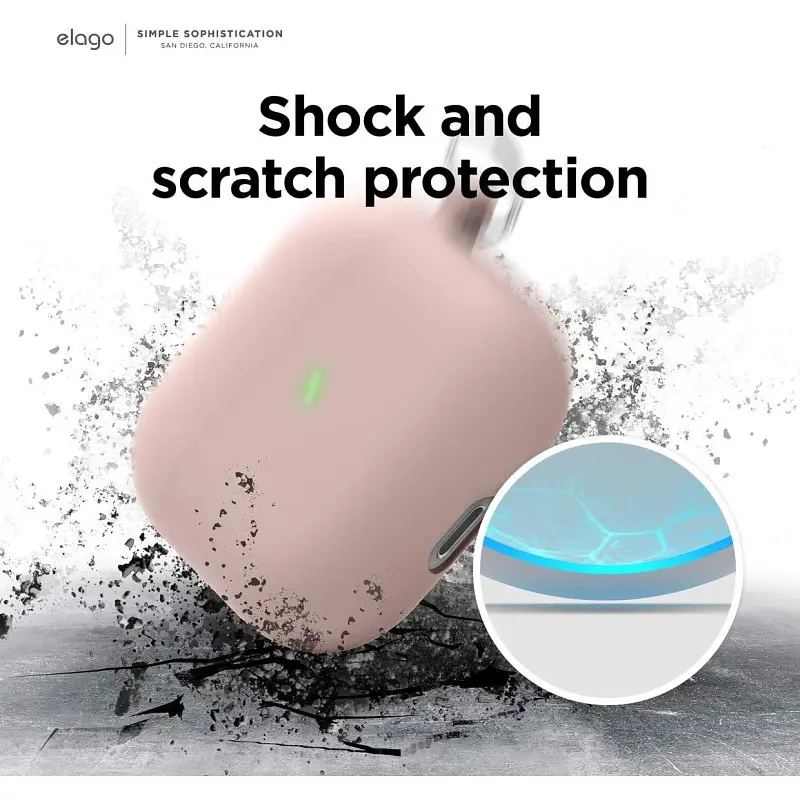 Чохол Elago Liquid Hybrid Case with Keychain Lovely Pink for AirPods 3rd Gen рожевий (EAP3RH-HANG-LPK) - фото 5