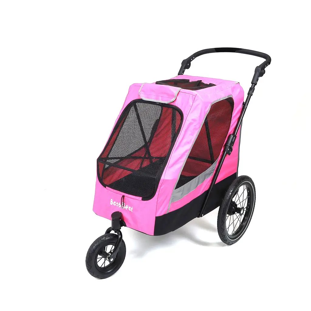Коляска для домашніх тварин до 35 кг Bestopet Люпосанчик BS-RL-02 Pink зі знімним столиком для грумінгу - фото 3