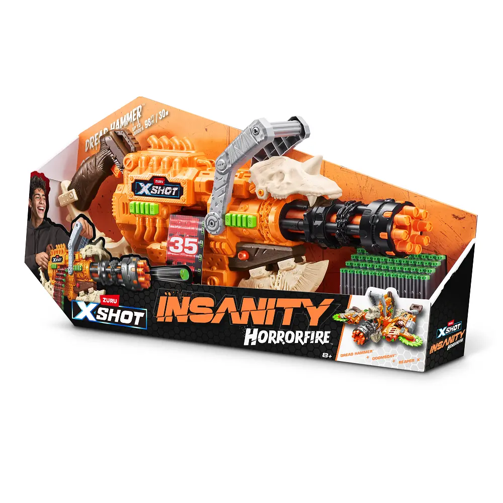 Швидкострільний бластер Zuru X-Shot Insanity Horrorfire Dread Hammer 48 патронів (36733) - фото 3