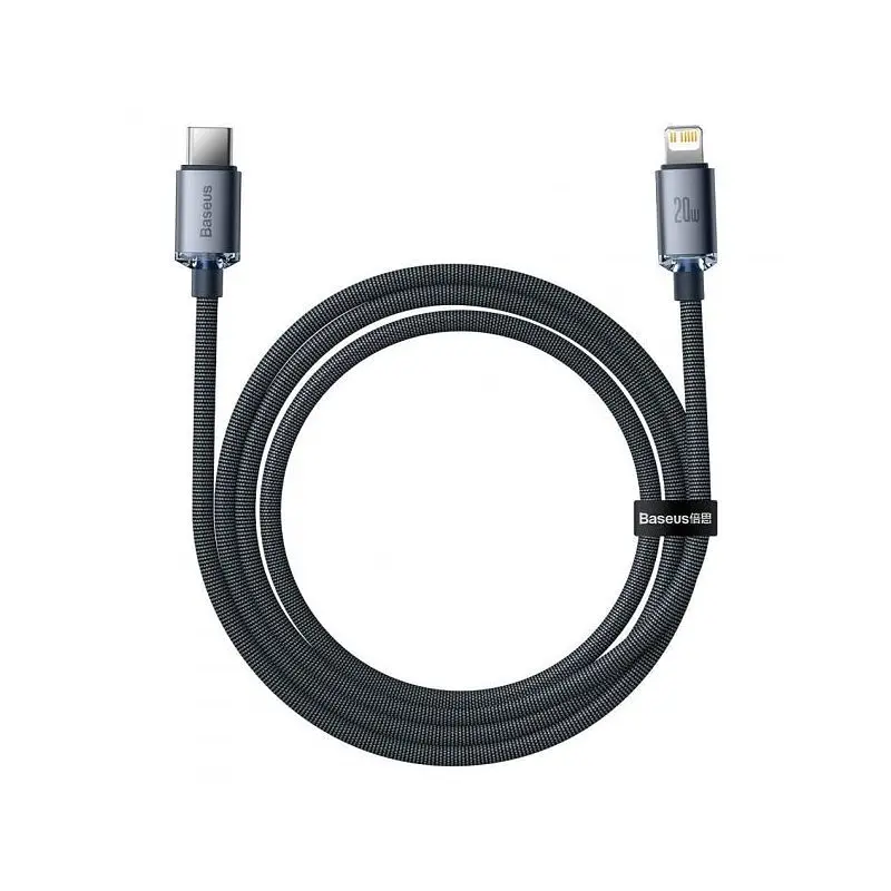 Кабель Baseus Crystal Shine Series USB-C to Lightning 20W 2m Black (CAJY000301) [83467] - фото 2