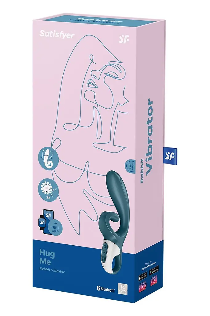 Смарт вібратор-кролик Satisfyer Hug Me Bluegrey, 2 мотори, діаметр 4,2см, широка кліторальна частина - фото 7