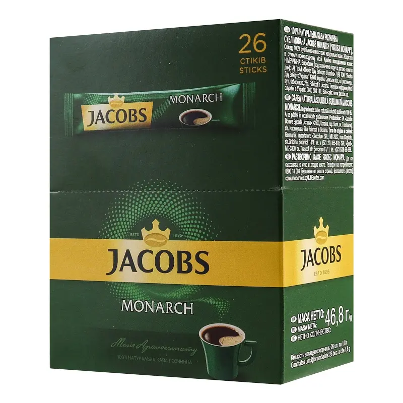 Розчинна сублімована кава Jacobs Monarch 1.8 г x 26 шт. - фото 2