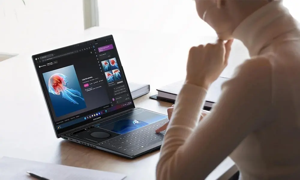 Ноутбук ASUS Zenbook Duo UX8406MA-PZ044W 14' 3K OLED, Intel Ultra 7 155H, 16GB, F1TB, UMA, Win11, Сірий (90NB12U1-M001L0) - фото 3