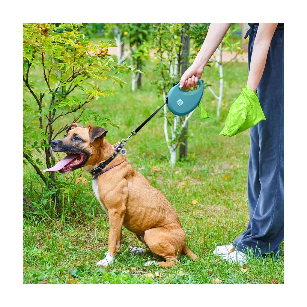 Повідець для собак WAUDOG R-leash з контейнером для пакетів L до 40 кг 5 м блакитний (26292) - фото 7