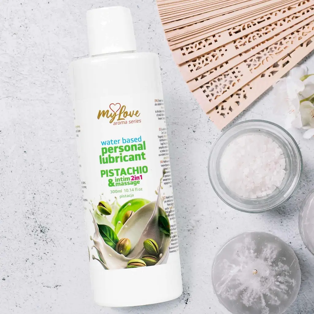 Лубрикант MyLove Aroma Series IntimMassage 2in1 Pistachio, 300 мл - фото 6