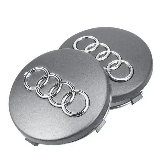 Ковпачки колеса на литі диски Audi D=69 мм посадковий D=60 мм об'ємний логотип Сірі 1 шт - фото 2