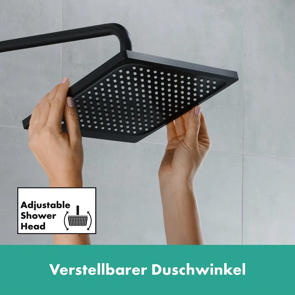 Душова система Hansgrohe Vernis Shape Showerpipe 240 1jet з термостатом Matt Black 26427670, Чорний матовий - фото 5
