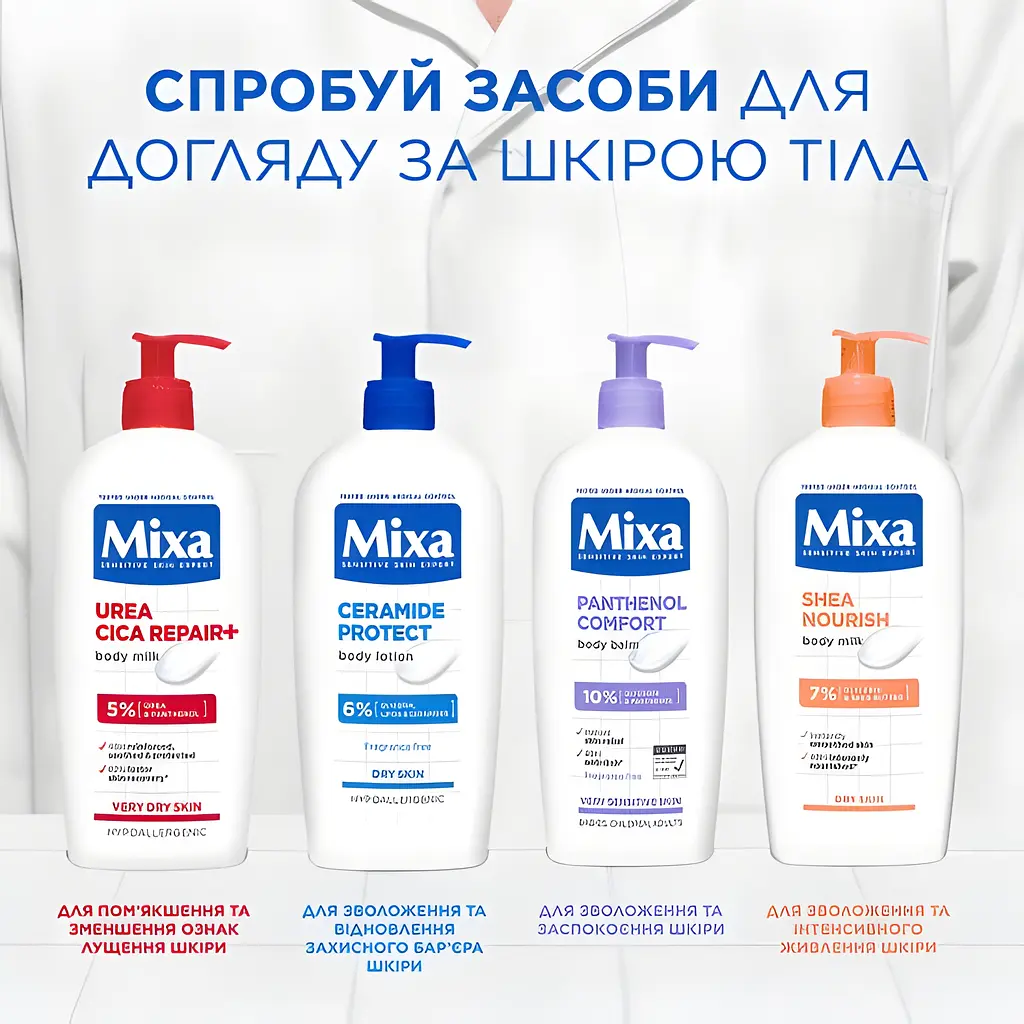Молочко відновлювальне Mixa Urea Cica Repair для дуже сухої шкіри тіла 400 мл - фото 10