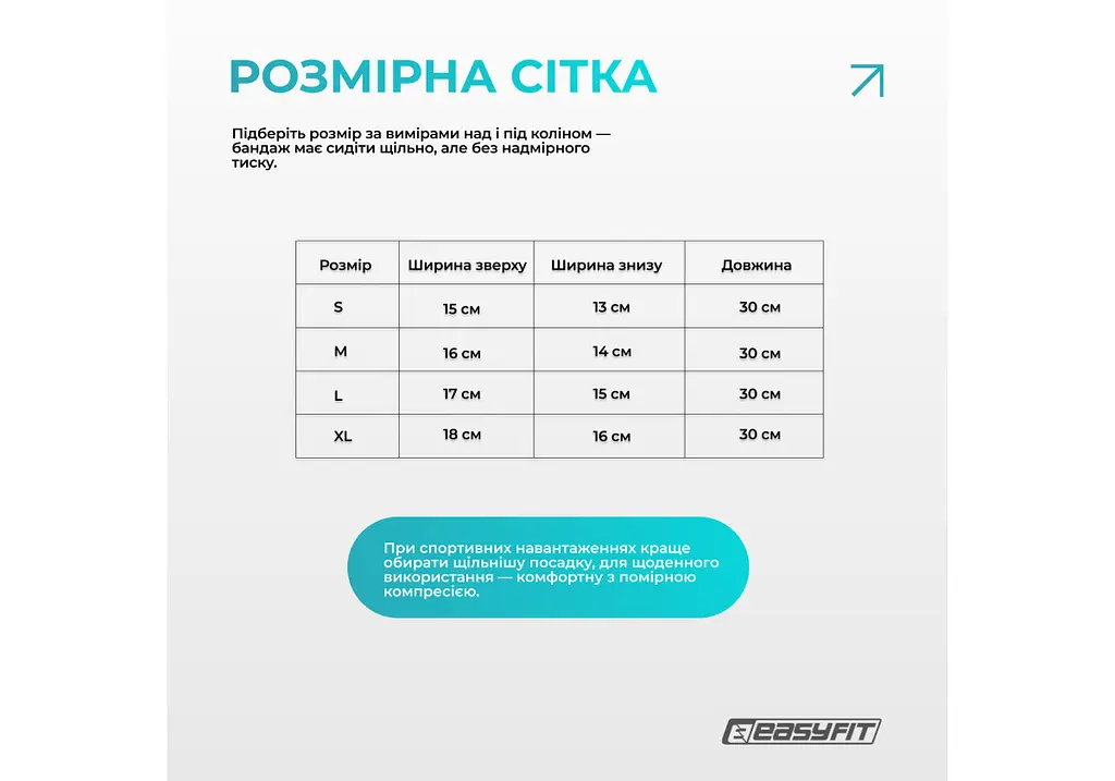Бандаж (фіксатор) колінного суглоба EasyFit з ребрами жорсткості та силіконовою вставкою, розмір S (EF-0078-S) - фото 7