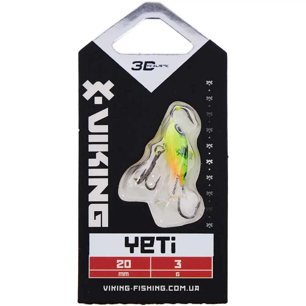 Балансир Viking Fishing Yeti Ice Jig 20mm 3.0g #5 Acid - фото 2