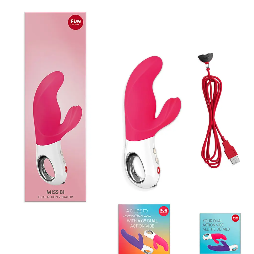 Вібратор-кролик Fun Factory MISS BI pink/white, 2 незалежні мотори, діаметр 4,2 см - фото 7