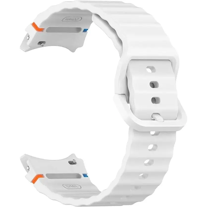 Силиконовый ремешок BeCover Ribbed Tape для Samsung Galaxy Watch (20 mm) 3 41 mm/4 40mm-44mm/5 40-44mm/6 40-44mm/7 40-44mm White (712050) - фото 3