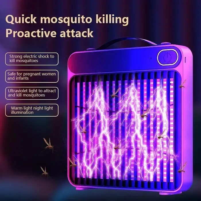 Електричний відлякувач комах Mosquito Killing Lamp BG-010 / УФ-лампа від комарів 360° USB / Настінний знищувач комах - фото 8