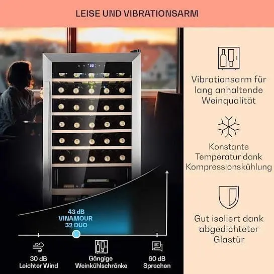 Винный холодильник Klarstein Vinamour 32 Uno (10041393) - фото 4