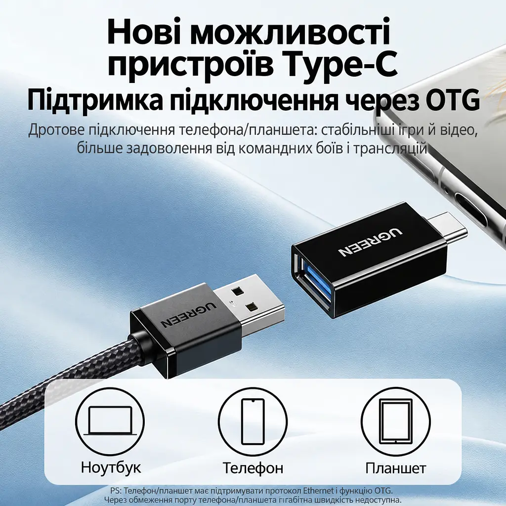 Мережевий адаптер UGREEN CM650 зовнішня мережева карта USB-A 3.0 на Ethernet RJ45 до 1000 Мбіт/с без встановлення драйверів у Windows 8–11 та macOS з індикаторами живлення та мережі із вбудованим кабелем в обплетенні з екрануванням кабелю на чипі AX88179A чорний (15636) - фото 8