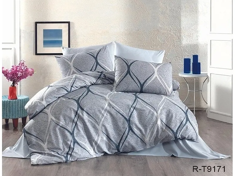 Комплект постільної білизни з компаньйоном (R-T9171) Євро TAG tekstil pbe0036685 - фото 2