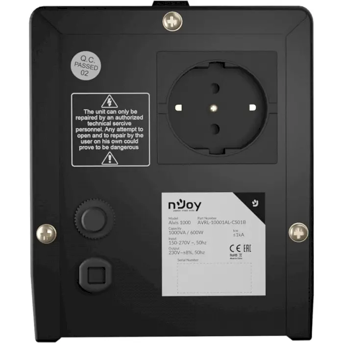 Стабілізатор напруги Njoy Alvis 1000 (AVRL-10001AL-CS01B) AVR, 1 розетка (Alvis 1000) - фото 5