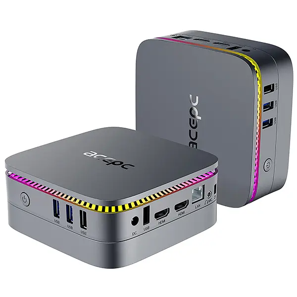 Міні-ПК Acepc PicoBox AK1 Plus / Intel N95 / RAM 8GB / SSD 256GB / LAN / Wi-Fi / Bluetooth / Windows 11 Pro (Без ключа) / Сірий - фото 2