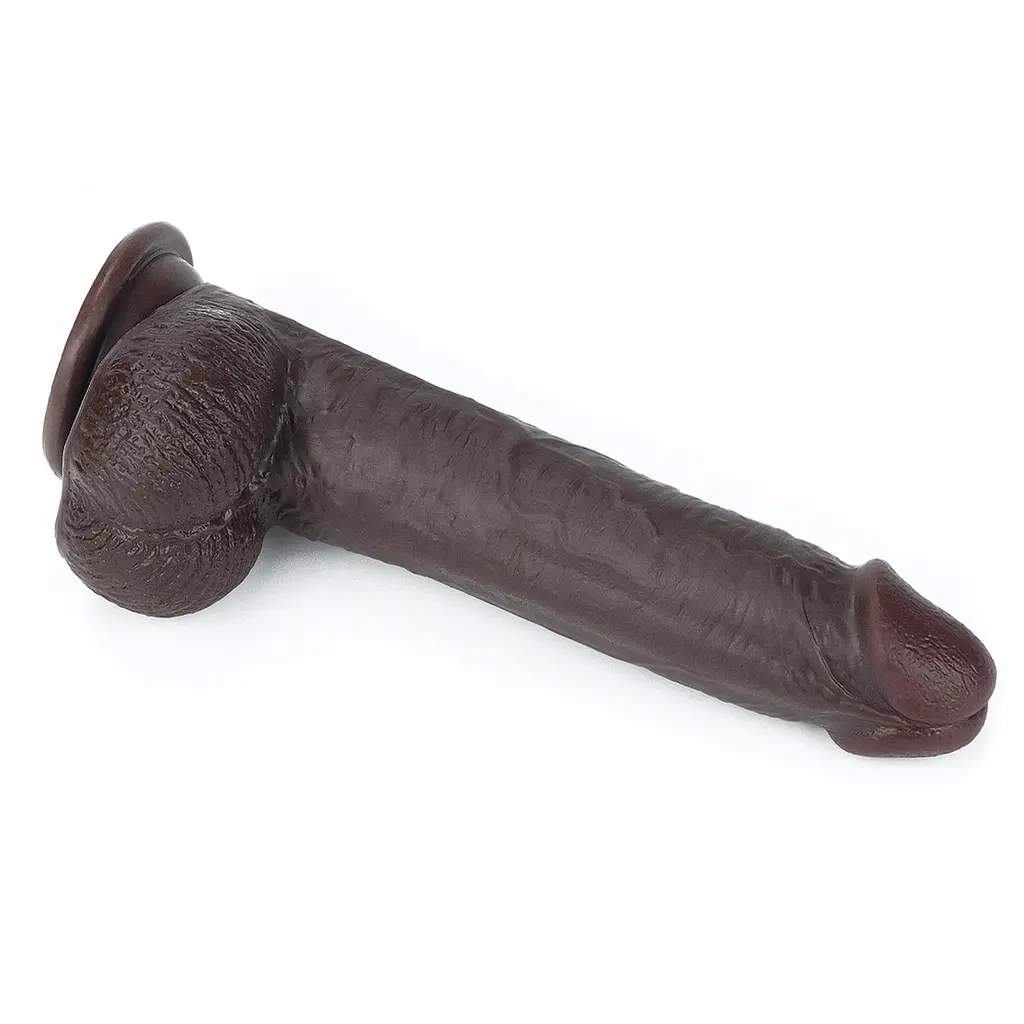 Фаллоимитатор LoveToy Sliding Skin из двойного материала 23 см коричневый - фото 9