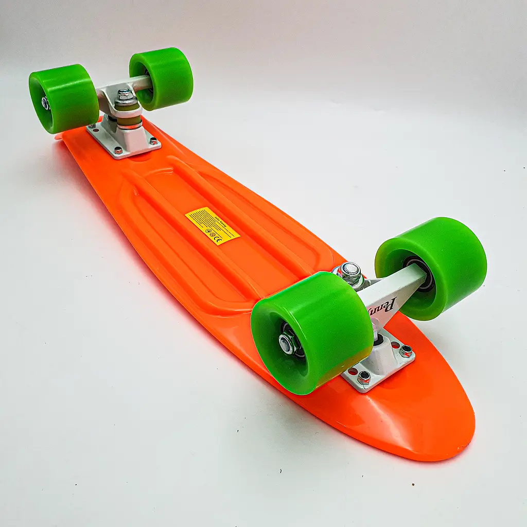 Пенні борд скейт 55х15см до 80кг ABEC 7 матові колеса скейтборд Penny Board Pastel Series помаранчевий - фото 4