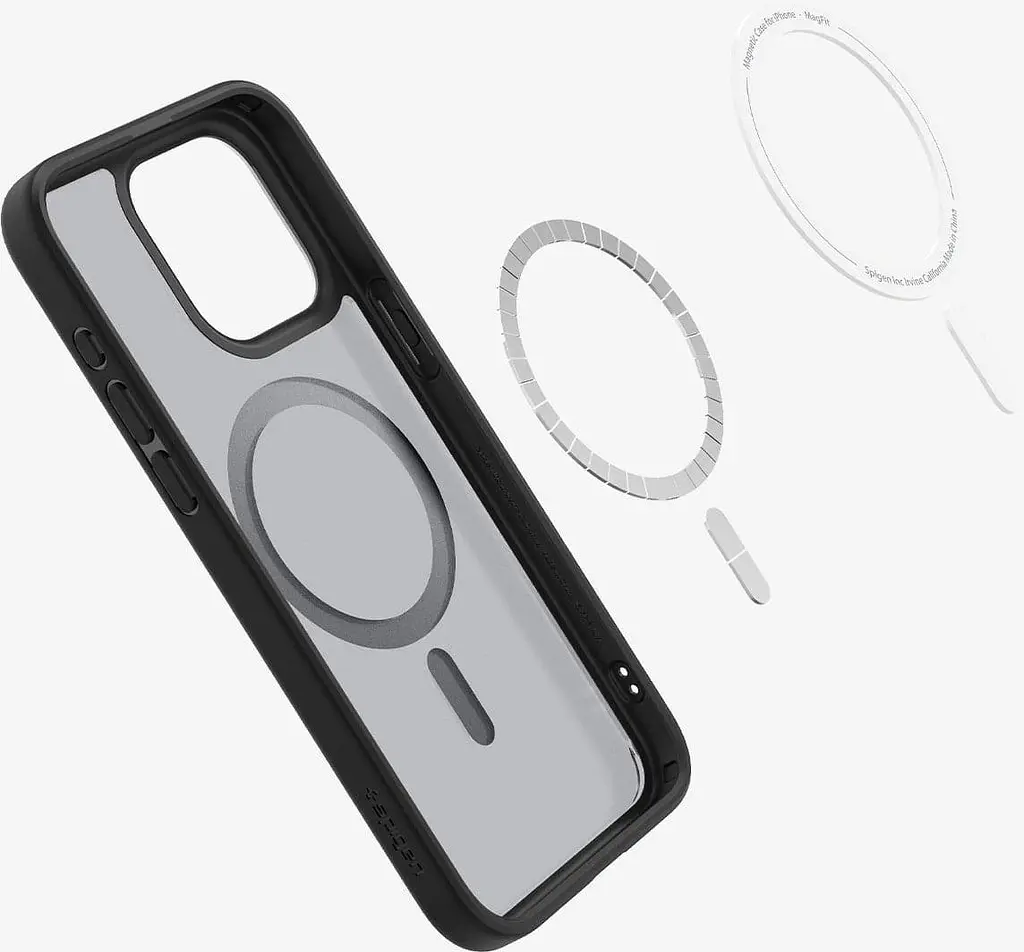 Чехол Spigen Ultra Hybrid MagSafe для iPhone 15 Pro Frost Black (ACS06720) + защитное стекло - фото 9
