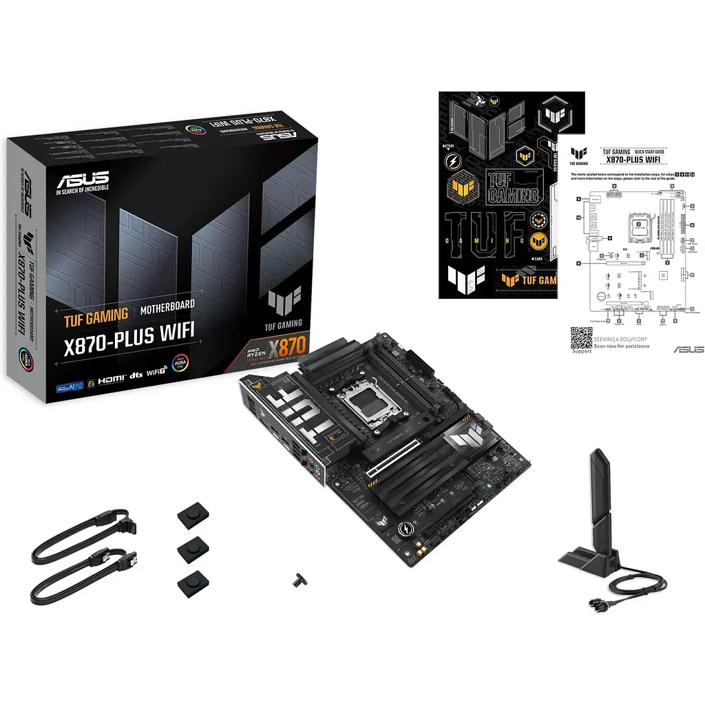 Материнская плата Asus TUF Gaming X870-PLUS WIFI sAM5 X870 4xDDR5 M.2 HDMI WiFi BT ATX - фото 2