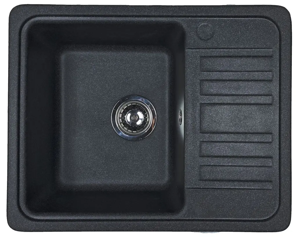 Кухонна мийка Adamant SMALL чорна 570x455x180 мм, з крилом 57 см - фото 3
