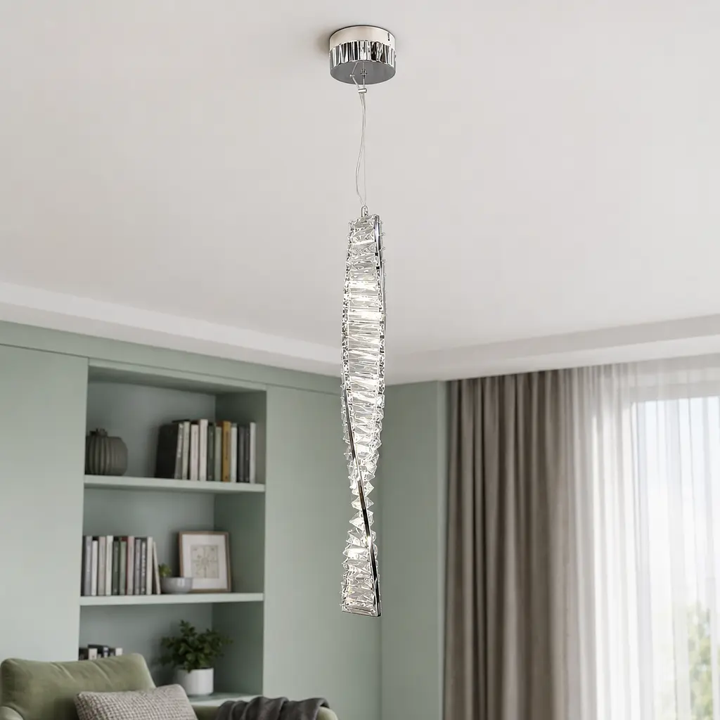 Довгий спіральний LED підвіс із прозорим склом MD230107/70CH Artlight для сучасного інтер'єру - фото 2