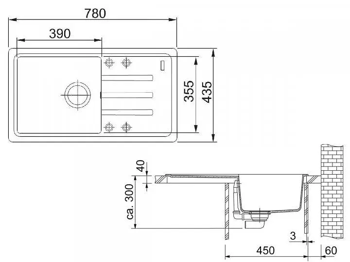 Кухонна мийка Franke Malta BSG 611-78 (114.0691.534) гранітна - врізна - оборотна - Чорний матовий - фото 3