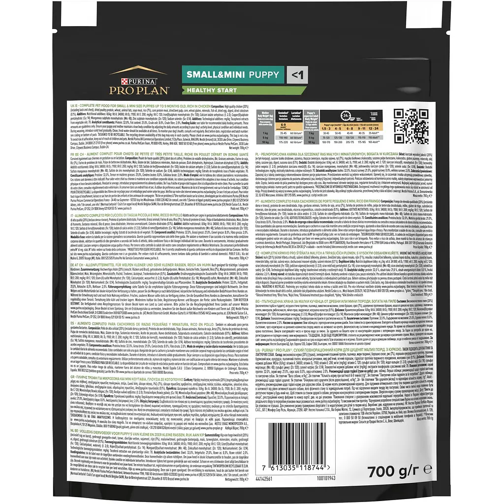 Сухой корм Purina Pro Plan Small & Mini Puppy <1 Healthy Start для щенков мелких пород с курицей 700 г (12272382) - фото 3
