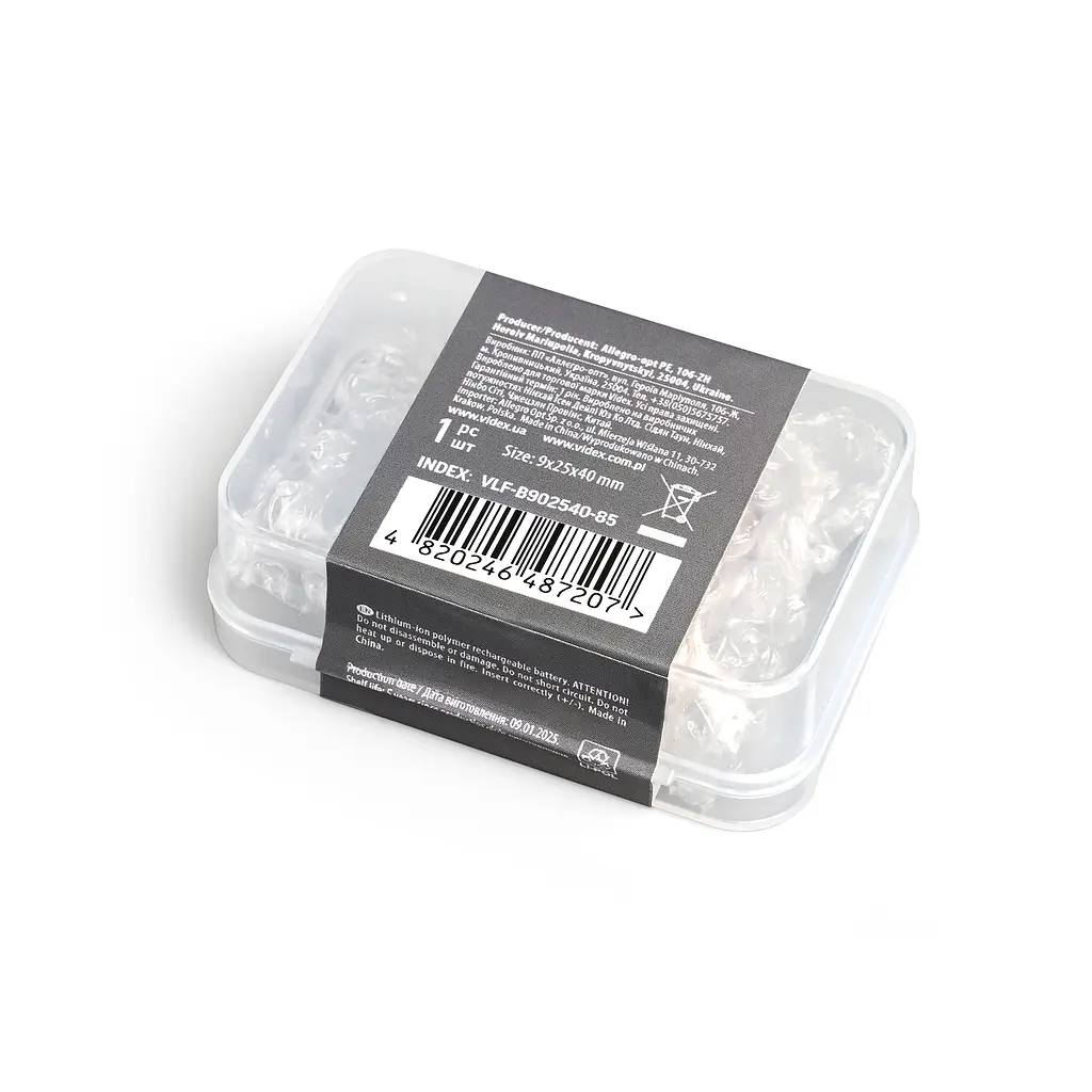 Акумулятор VIDEX Li-pol VLF-B902540-85 850mAh 1шт VIDEX (28569-000) - фото 3