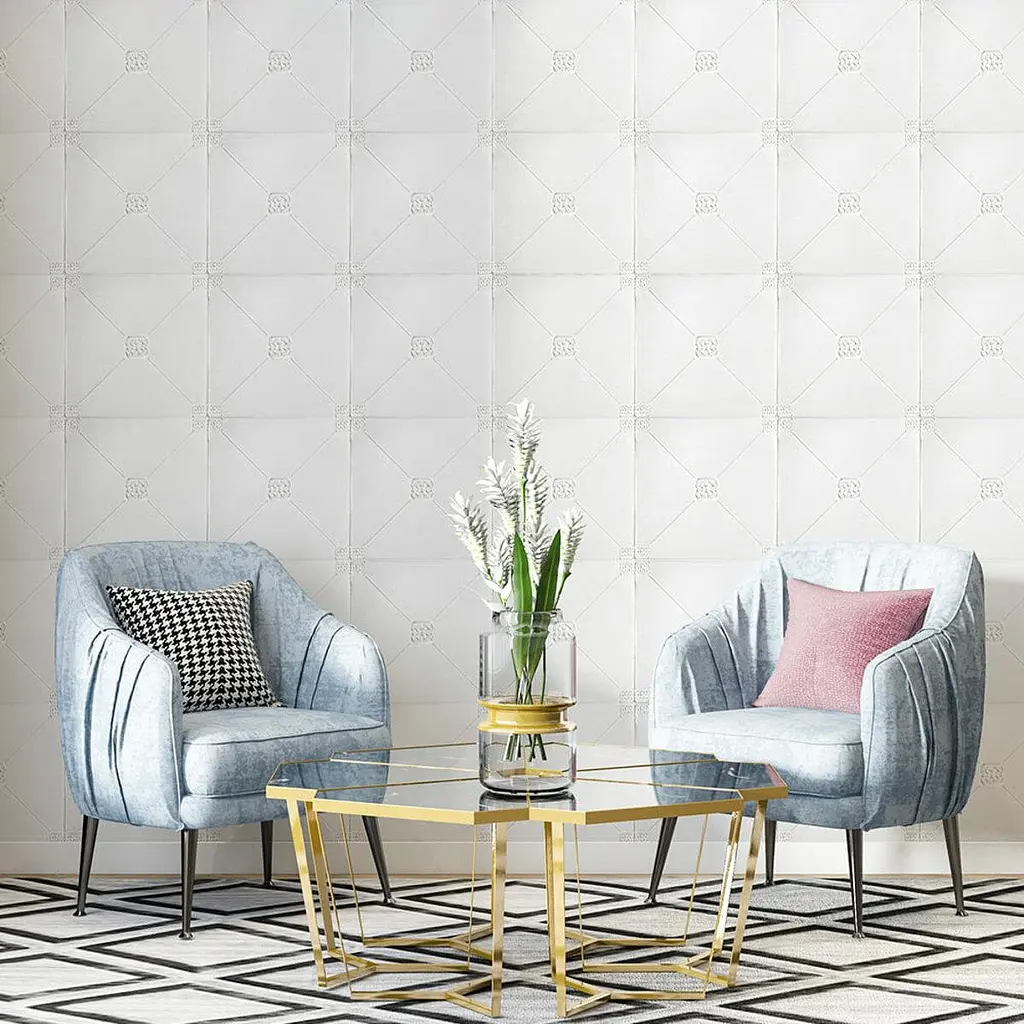 Самоклеюча декоративна стельова стінна 3D панель Sticker Wall 700x700x4.5мм Плитка 164 SW-00000181 - фото 5