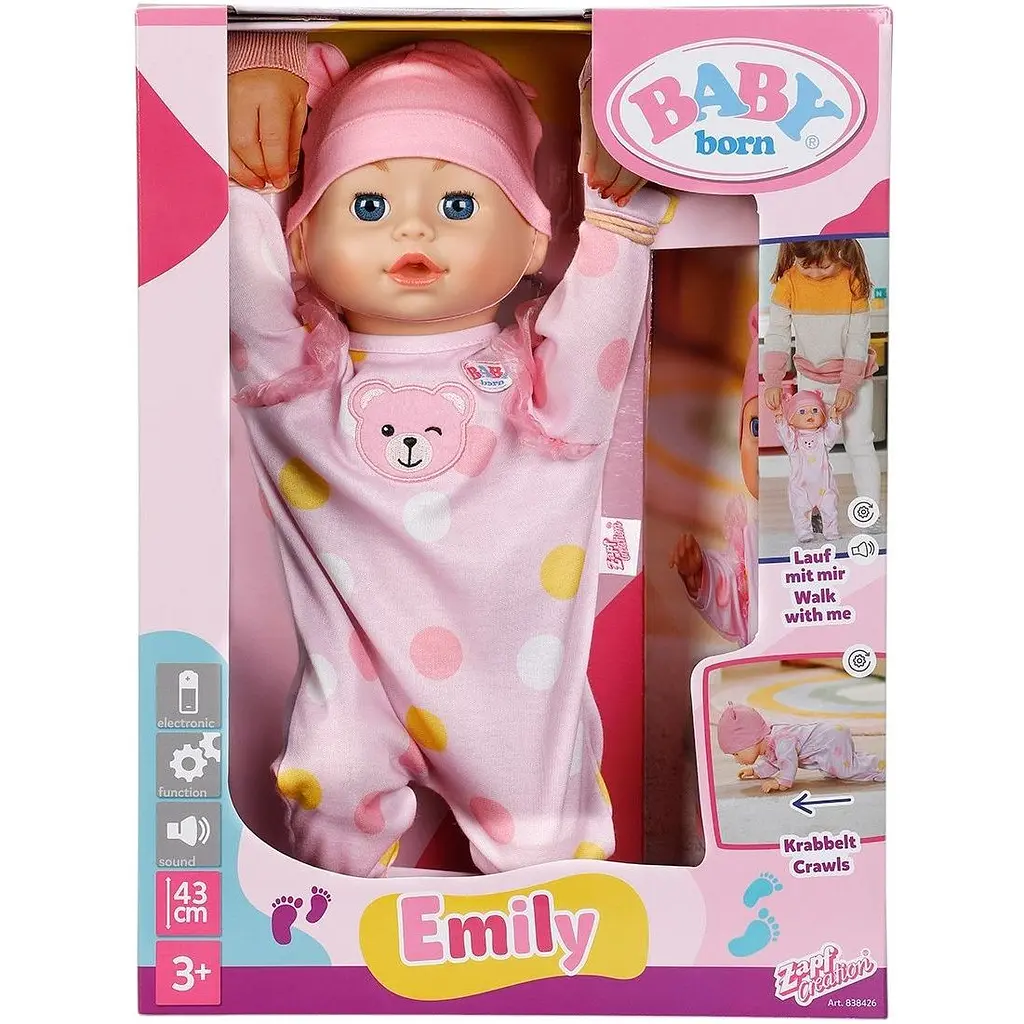 Інтерактивна лялька Baby Born Перші кроки Емілі 43 см (838426) - фото 1