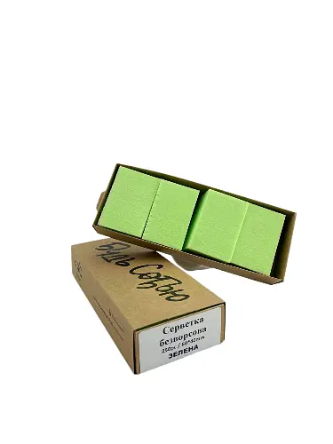 Серветки безворсові 6*4 см FR'C Beauty (в коробці) 250 шт Зелені - фото 1