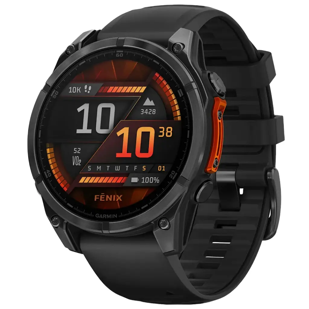 Смарт-годинник Garmin fenix 8 47mm, AMOLED, Glass/SS, SlateGray Steel/Black, BlkBnd, GPS (010-02904-00) - фото 1