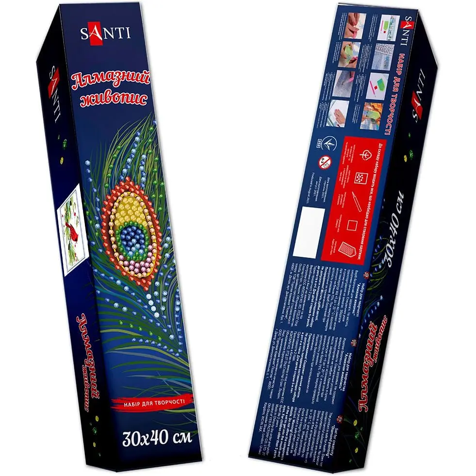 Алмазна мозаїка Santi Червоний кардинал, 30х40 см (954130) - фото 2