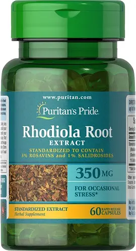 Родіола Rhodiola Standardized Extract 350 mg 60 капсул Puritan's Pride vit0005002